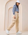 Shop Women's Brown Straight Cargo Pants-Full