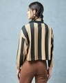 Shop Women's Brown & Black Striped Oversized Polo T-shirt-Design