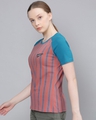 Shop Women's Brown Striped T-shirt-Design
