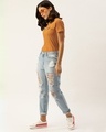 Shop Women's Brown Striped T-shirt
