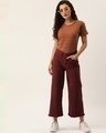 Shop Women's Brown Striped T-shirt