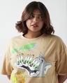 Shop Women's Brown Tom Graphic Printed Oversized Plus Size T-shirt