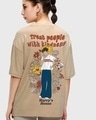 Shop Women's Brown Treat People With Kindness Graphic Printed Boyfriend T-shirt-Front