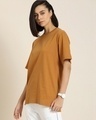Shop Women's Brown Trust Graphic Printed Oversized T-shirt-Full