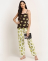 Shop Women's Brown & Yellow All Over Avo-Cuddle Printed Cotton Nightsuit-Full