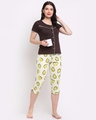 Shop Women's Brown & Yellow Avo-Cuddle Printed Cotton Nightsuit-Full
