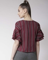 Shop Women's Burgundy & Black Striped Top-Design
