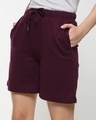 Shop Women's Maroon Shorts-Front