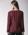 Shop Women's Burgundy Striped Top-Design