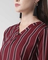 Shop Women's Burgundy Striped Top