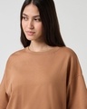 Shop Women's Camel Brown Oversized T-shirt