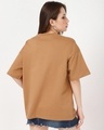 Shop Women's Camel Brown Play The Day Graphic Printed Oversized T-shirt-Full