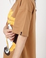 Shop Women's Camel Brown Play The Day Graphic Printed Oversized T-shirt