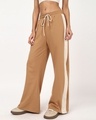 Shop Women's Camel Brown Wide Leg  Pants-Front
