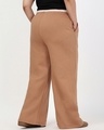 Shop Women's Camel Brown Wide Leg Plus Size Track Pants-Design