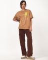 Shop Women's Camel Brown You Are Magic Graphic Printed Oversized T-shirt