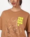 Shop Women's Camel Brown You Are Magic Graphic Printed Oversized T-shirt