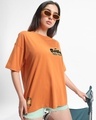 Shop Women's Caramel Orange Bantadesi Graphic Printed Oversized T-shirt-Full
