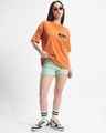 Shop Women's Caramel Orange Bantadesi Graphic Printed Oversized T-shirt