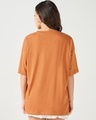 Shop Women's Caramel Orange Energy Flows Graphic Printed Oversized T-shirt-Full