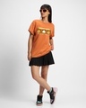 Shop Women's Caramel Orange Monday Blues Graphic Printed Boyfriend T-shirt-Full