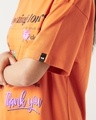 Shop Women's Caramel Orange Opening hours Graphic Printed Oversized T-shirt