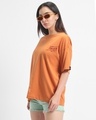 Shop Women's Caramel Orange Pankh Graphic Printed Oversized T-shirt-Full