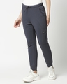 Shop Women's Blue Slim Fit Cargo Zipper Joggers-Design
