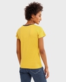 Shop Women's Ceylon Yellow Varsity Half Sleeve Round Neck T-Shirt-Design