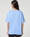 Shop Women's Chambray Blue I Paused My Game Graphic Printed Oversized T-shirt-Full