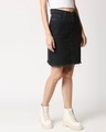 Shop Women's Charcoal Black Washed A-Line Mini Denim Skirt