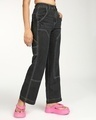Shop Women's Charcoal Black Straight Fit Carpenter Jeans-Design