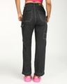 Shop Women's Charcoal Black Straight Fit Carpenter Jeans-Full