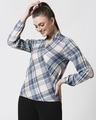 Shop Women's Checks Overlap Shirt Top-Front