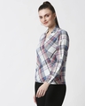 Shop Women's Blue Checks Overlap Shirt-Design