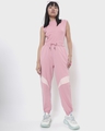 Shop Women's Cheeky Pink Color Block Joggers-Full