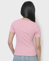 Shop Women's Cheeky Pink Keyhole Ribbed Slim Fit Short Top-Full