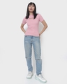 Shop Women's Cheeky Pink Keyhole Ribbed Slim Fit Short Top
