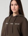 Shop Women's Chestnut Brown Bloomin Graphic Printed Oversized Hoodies