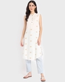 Shop Women's White All Over Chill Out Printed Long Kurta-Full
