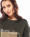 Shop Women's Chocolate Brown Born To Bloom Graphic Printed Oversized T-shirt