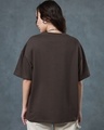 Shop Women's Chocolate Brown Disco Bomb Graphic Printed Oversized T-shirt-Full