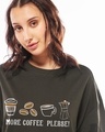 Shop Women's Chocolate Brown More Coffee Graphic Printed Oversized T-shirt