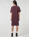 Shop Women's Chocolate Brown Acid Wash T-Shirt Dress-Design