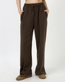 Shop Women's Chocolate Brown Track Pants-Front