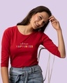 Shop Women's Choose Happiness Slim Fit T-shirt-Front