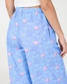 Shop Women's Clear Sky Blue Garfield All Over Printed Wide Leg Pyjamas