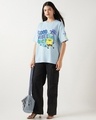 Shop Women's Sky Blue Sponge Bob Graphic Printed Oversized T-shirt