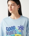 Shop Women's Sky Blue Sponge Bob Graphic Printed Oversized T-shirt