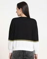 Shop Women's Black Color Block Flat Knit Oversized Sweater-Design